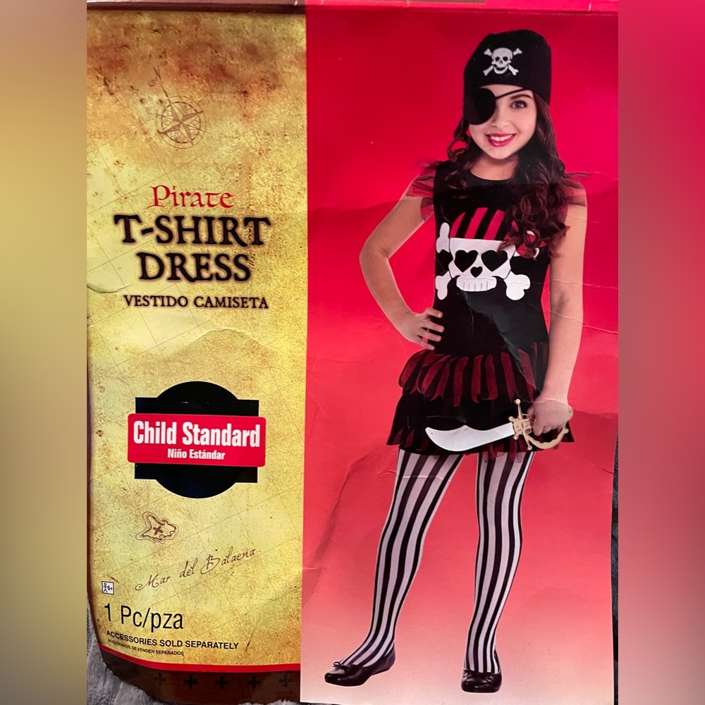 Ages 8-10 Pirate Tee Shirt Dress. Accessories sold separately.